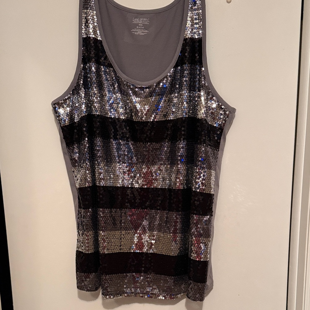 Lane Bryant Multicolor Sequin Tank Top
